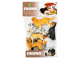 Set 6 perros goma grande FAUNA 